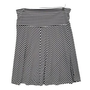 Harvee b Womens Black White Striped Skirt Size L Boho Casual Preppy Nautical Y2K